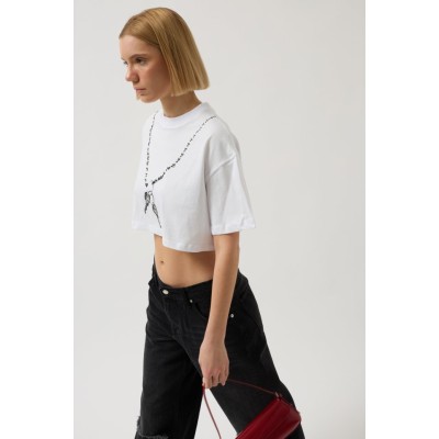 Baskılı Crop T-Shirt Baskılı Crop T-Shirt