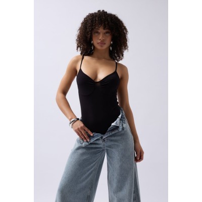 Önü Büzgülü Askılı Bodysuit Önü Büzgülü Askılı Bodysuit