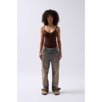 Önü Büzgülü Askılı Bodysuit Önü Büzgülü Askılı Bodysuit