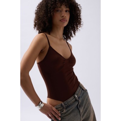 Önü Büzgülü Askılı Bodysuit Önü Büzgülü Askılı Bodysuit