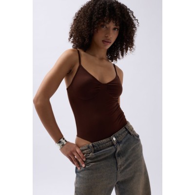 Önü Büzgülü Askılı Bodysuit Önü Büzgülü Askılı Bodysuit