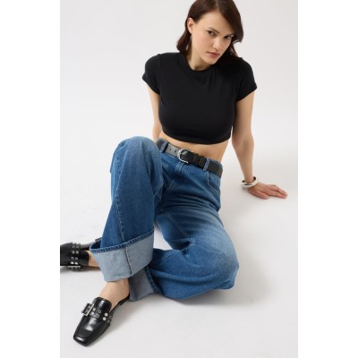 Likralı Basic Crop T-Shirt Likralı Basic Crop T-Shirt