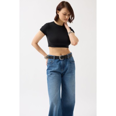 Likralı Basic Crop T-Shirt Likralı Basic Crop T-Shirt