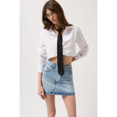 Asimetrik Kemer Denim Mini Etek Asimetrik Kemer Denim Mini Etek