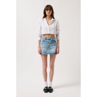 Asimetrik Kemer Denim Mini Etek Asimetrik Kemer Denim Mini Etek