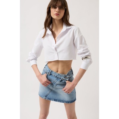 Asimetrik Kemer Denim Mini Etek Asimetrik Kemer Denim Mini Etek