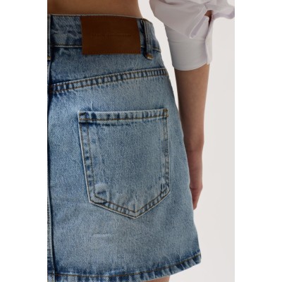 Asimetrik Kemer Denim Mini Etek Asimetrik Kemer Denim Mini Etek
