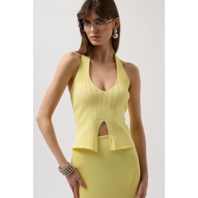 V Detay Dokulu Crop Bluz V Detay Dokulu Crop Bluz