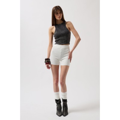 Yıkamalı Halter Yaka Crop Bluz Yıkamalı Halter Yaka Crop Bluz