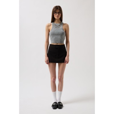 Yıkamalı Halter Yaka Crop Bluz Yıkamalı Halter Yaka Crop Bluz