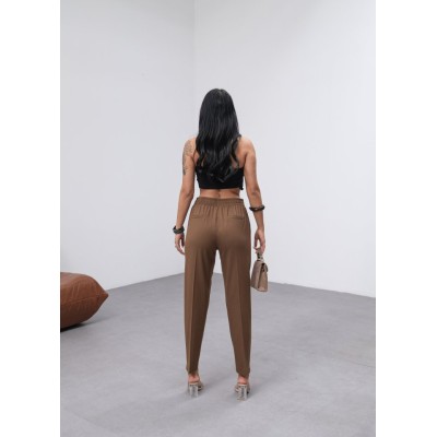 Poly Viscose Dekorati̇f Düğmeli̇ Arka Bel Lasti̇kli̇ Pantolon Poly Viscose Dekorati̇f Düğmeli̇ Arka Bel Lasti̇kli̇ Pantolon