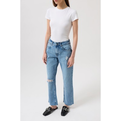 Lazer Kesim Yüksek Bel Jean Lazer Kesim Yüksek Bel Jean