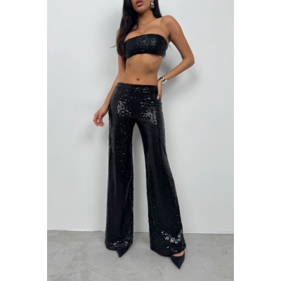 Payetli Wide Leg Pantolon Payetli Wide Leg Pantolon