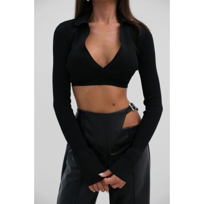 Polo Yaka Crop Kazak Polo Yaka Crop Kazak