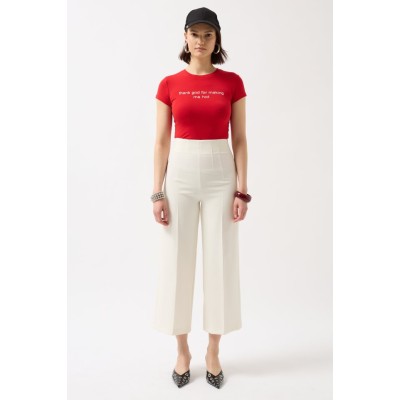 Thanks God Baskılı Likralı Crop T-Shirt Thanks God Baskılı Likralı Crop T-Shirt