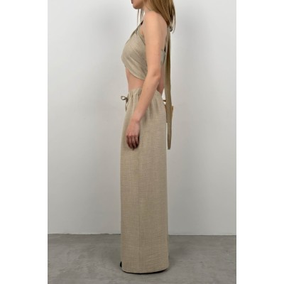 Düşük Bel Oversize Keten Pantolon Düşük Bel Oversize Keten Pantolon