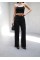 Arkasi Lasti̇kli̇ Pi̇leli̇ Dökümlü Wide Leg Pantolon Arkasi Lasti̇kli̇ Pi̇leli̇ Dökümlü Wide Leg Pantolon
