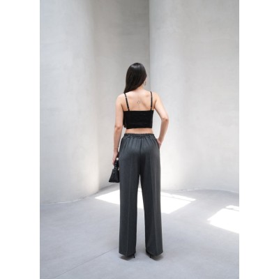 Beli̇ Lasti̇k Ve Bağcikli Geni̇ş Paça Pantolon Beli̇ Lasti̇k Ve Bağcikli Geni̇ş Paça Pantolon