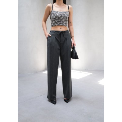 Beli̇ Lasti̇k Ve Bağcikli Geni̇ş Paça Pantolon Beli̇ Lasti̇k Ve Bağcikli Geni̇ş Paça Pantolon