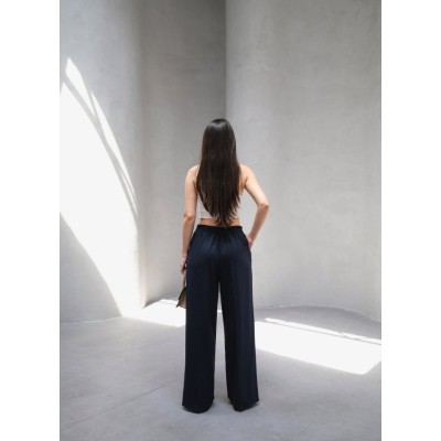 Beli̇ Lasti̇k Ve Bağcikli Geni̇ş Paça Pantolon Beli̇ Lasti̇k Ve Bağcikli Geni̇ş Paça Pantolon