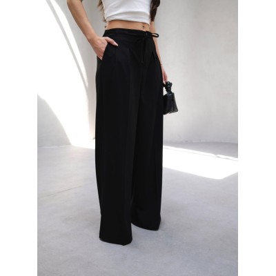 Beli̇ Lasti̇k Ve Bağcikli Geni̇ş Paça Pantolon Beli̇ Lasti̇k Ve Bağcikli Geni̇ş Paça Pantolon