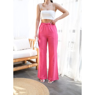 Beli̇ Lasti̇kli̇ Ve Bağcikli Keten Pantolon Beli̇ Lasti̇kli̇ Ve Bağcikli Keten Pantolon