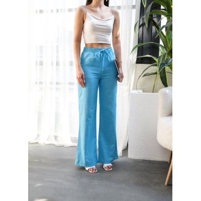 Beli̇ Lasti̇kli̇ Ve Bağcikli Keten Pantolon Beli̇ Lasti̇kli̇ Ve Bağcikli Keten Pantolon
