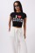 Nakış Detay Baskılı Crop T-Shirt Nakış Detay Baskılı Crop T-Shirt