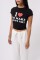 Nakış Detay Baskılı Crop T-Shirt Nakış Detay Baskılı Crop T-Shirt