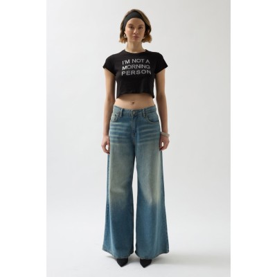 Taş Detay Crop T-Shirt Taş Detay Crop T-Shirt