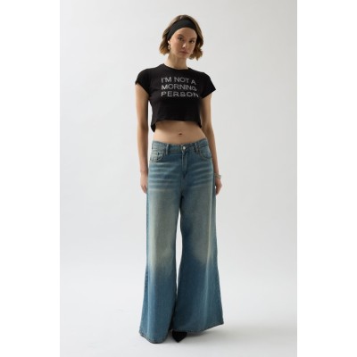 Taş Detay Crop T-Shirt Taş Detay Crop T-Shirt
