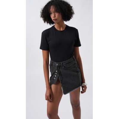 Düğme Detay Asimetrik Denim Etek Düğme Detay Asimetrik Denim Etek