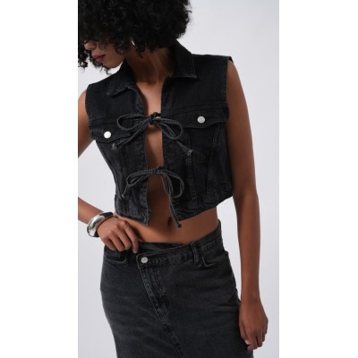 Yırtmaç Detay Denim Midi Etek Yırtmaç Detay Denim Midi Etek