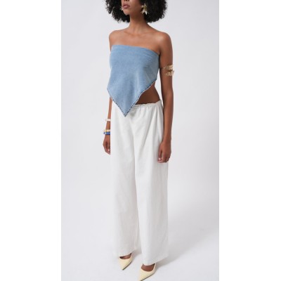 Bağlamalı Denim Crop Bağlamalı Denim Crop