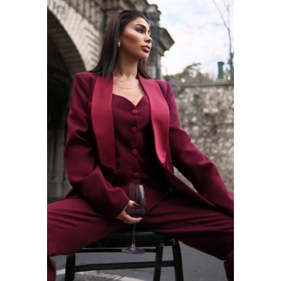 Saten Detaylı Büstiyer Pantolon Takım 10024 Saten Detaylı Büstiyer Pantolon Takım 10024