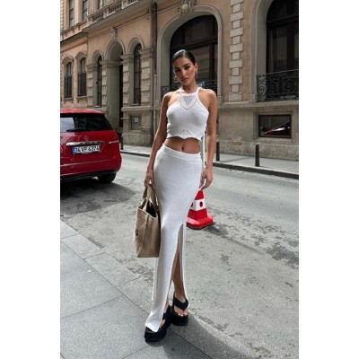 Elena Yırtmaç Detay Crop Takım 9834 Elena Yırtmaç Detay Crop Takım 9834