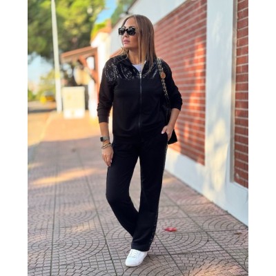 Kadın Iki Iplik Kumaş Pul Ve Fermuar Detaylı Ikili Takım Kadın Iki Iplik Kumaş Pul Ve Fermuar Detaylı Ikili Takım
