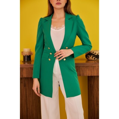 Yeşil Blazer Düğmeli Ceket Yeşil Blazer Düğmeli Ceket