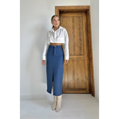 Beyaz Beli Ayrılabilen Poplin Gömlek Beyaz Beli Ayrılabilen Poplin Gömlek