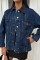 Yaka Siyah Garni Pul Payet Taşlı Oversize Denim Ceket 6125 Yaka Siyah Garni Pul Payet Taşlı Oversize Denim Ceket 6125