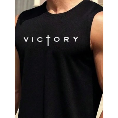 Erkek Sıfır Kol Victory Baskılı Süprem Bluz Erkek Sıfır Kol Victory Baskılı Süprem Bluz