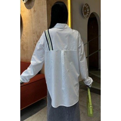 Bant Detaylı Oversize Poplin Gömlek 3436 Bant Detaylı Oversize Poplin Gömlek 3436