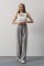 Pileli Bağcıklı Oversize Pantolon - Gri Pileli Bağcıklı Oversize Pantolon - Gri