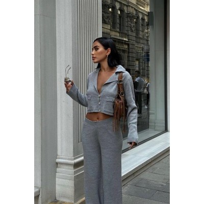 Nancy Kruveze Yaka Crop Takım 9954 - 25 Nancy Kruveze Yaka Crop Takım 9954 - 25