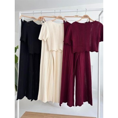 Triko Bluz Pantolon İkili Takım 10084-025 Triko Bluz Pantolon İkili Takım 10084-025