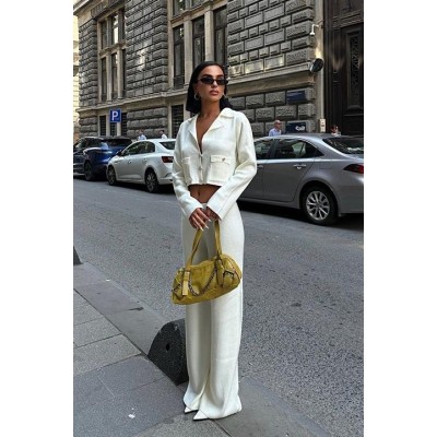 Nancy Kruveze Yaka Crop Takım 9954 - 25 Nancy Kruveze Yaka Crop Takım 9954 - 25