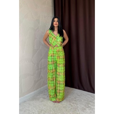 Yeşil Pullu Yelek Ve Pantolon Takım Yeşil Pullu Yelek Ve Pantolon Takım