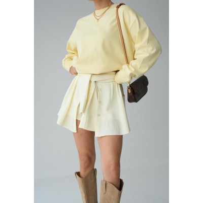 Düz SweatShirt - Açık Sarı Düz SweatShirt - Açık Sarı