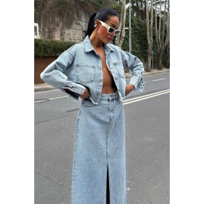 Veronika Yırtmaçlı Denim Takım 9913 Veronika Yırtmaçlı Denim Takım 9913