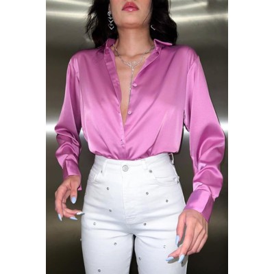 Pembe Saten Gömlek Pembe Saten Gömlek